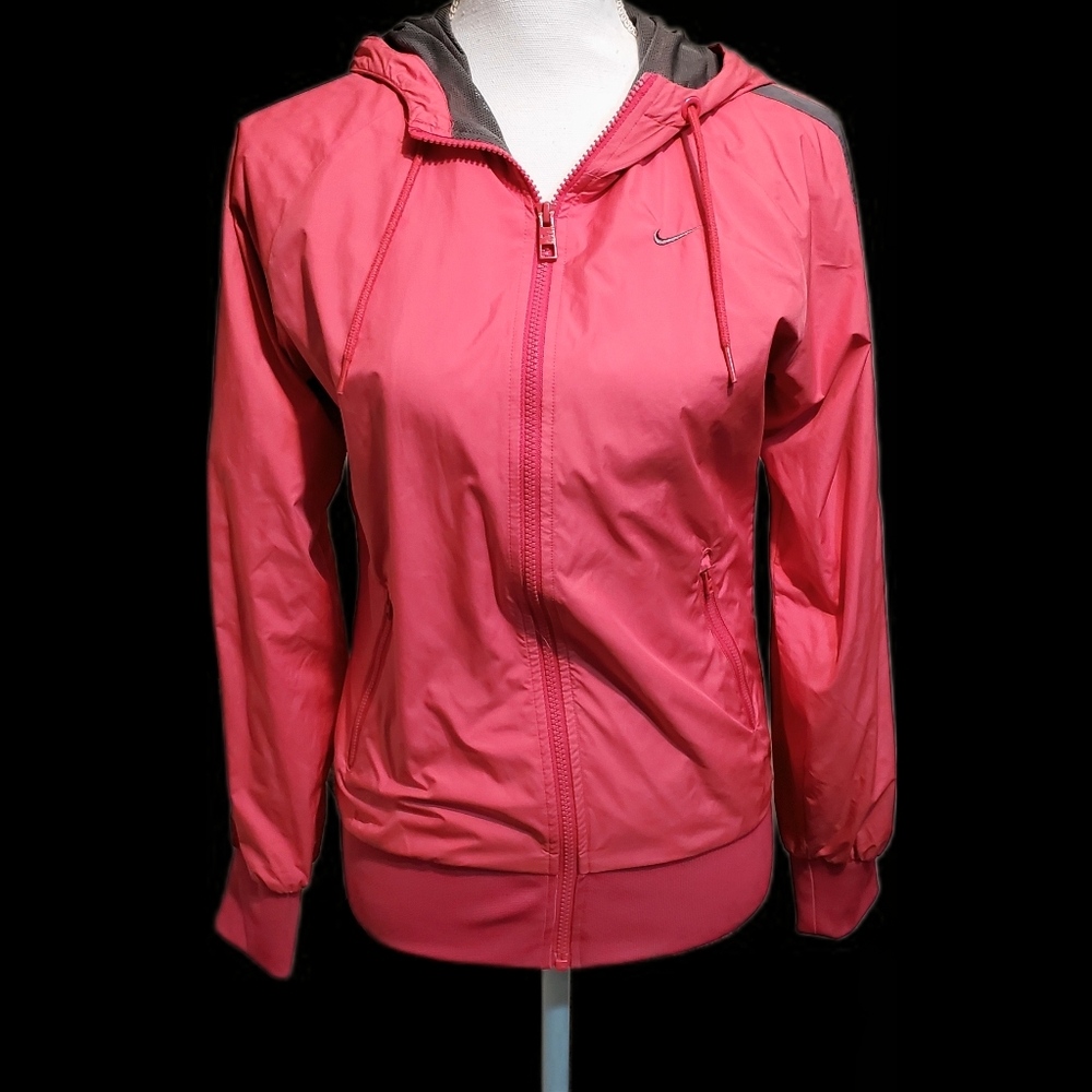 Nike Pink Hooded Jacket with Pockets Women's Size Small